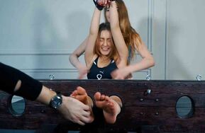 RussianFetish - Polina and Ameliya - crazy tickling in stocks + girl vs girl