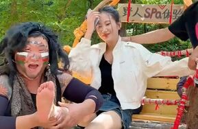 多妹子被景区野人足疗spa项目强行开发